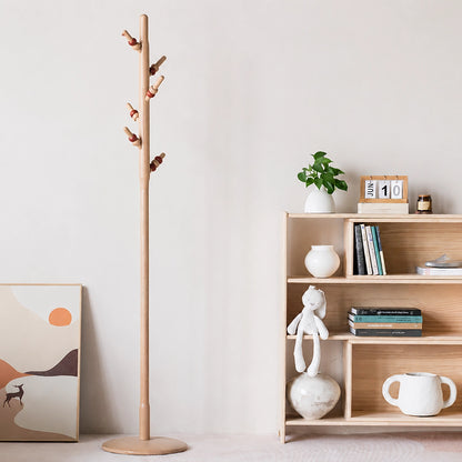 Adjustable Standing Coat Rack for Kids, Solid Maple