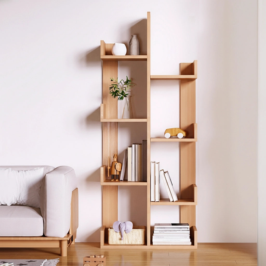 Geometric Tree Bookshelf, Solid Pine