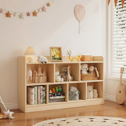 Montessori Kids Storage Cabinet, Solid Pine