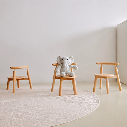 Curved Backrest Toddler Chair, Solid Beech Wood