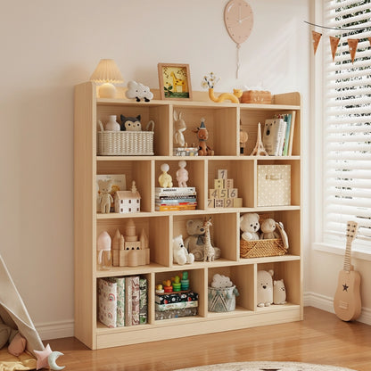 Montessori Kids Storage Cabinet, Solid Pine