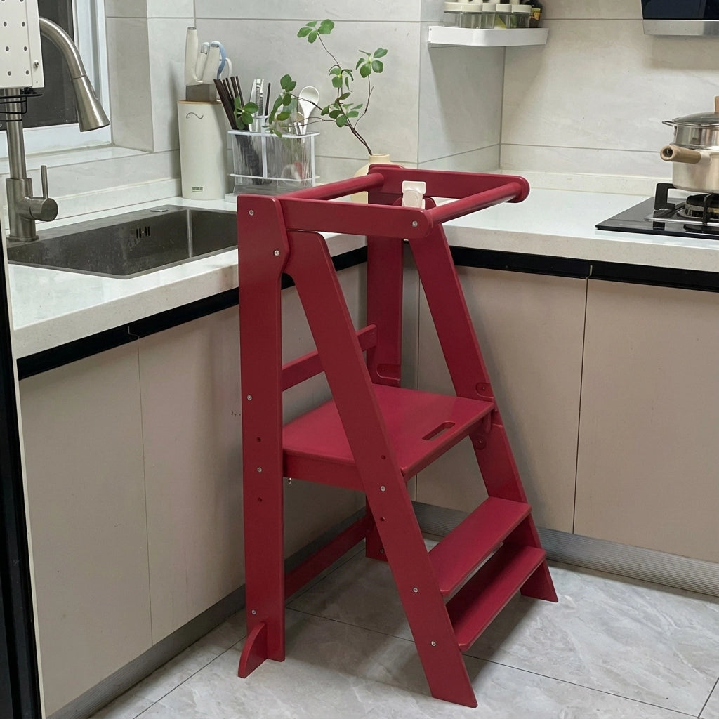 Foldable Montessori Toddler Step Stool, Birch Plywood
