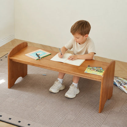 Kids Activity Table and Stool, Solid Rubber Wood