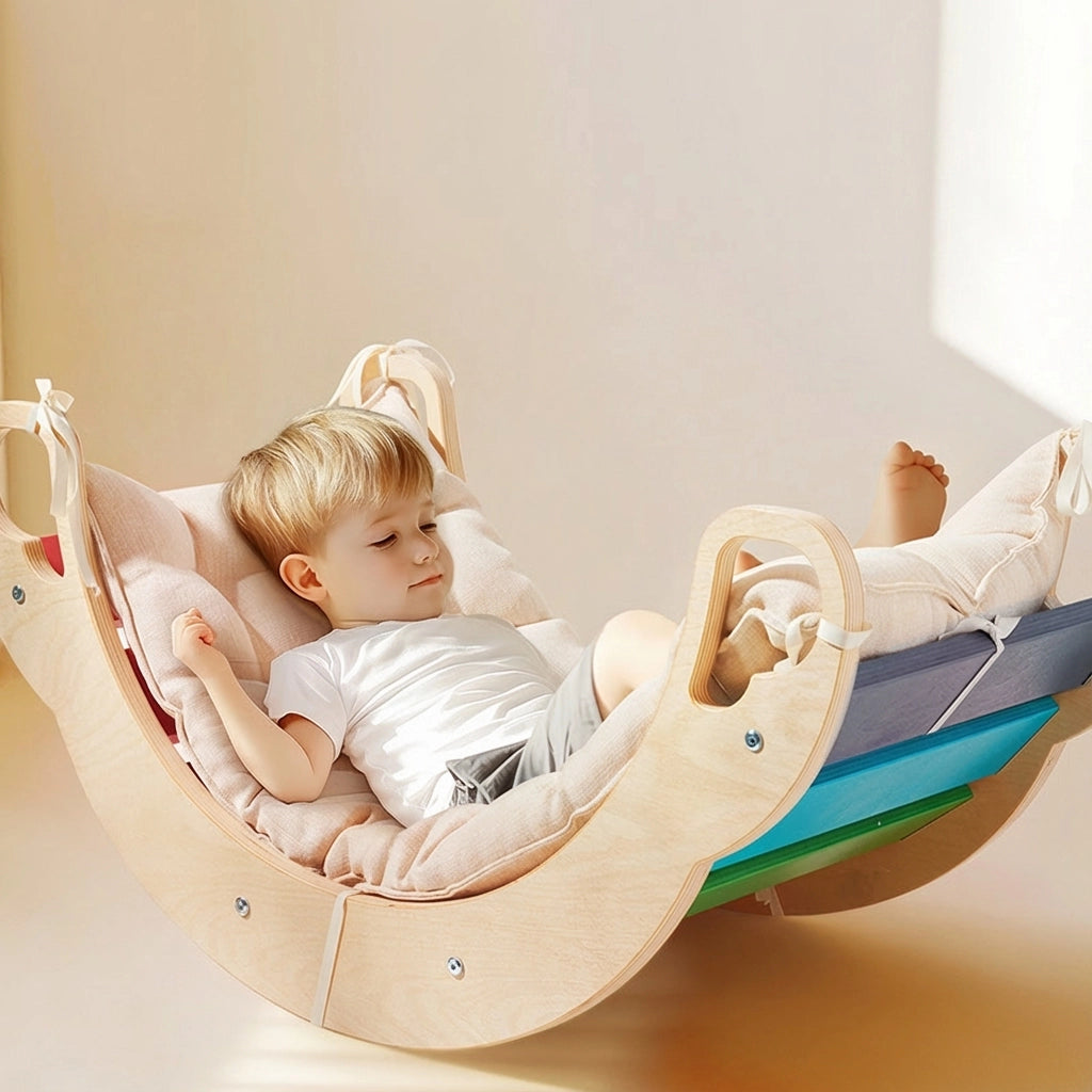 Montessori Climbing Arch and Rocker, Eucalyptus Plywood