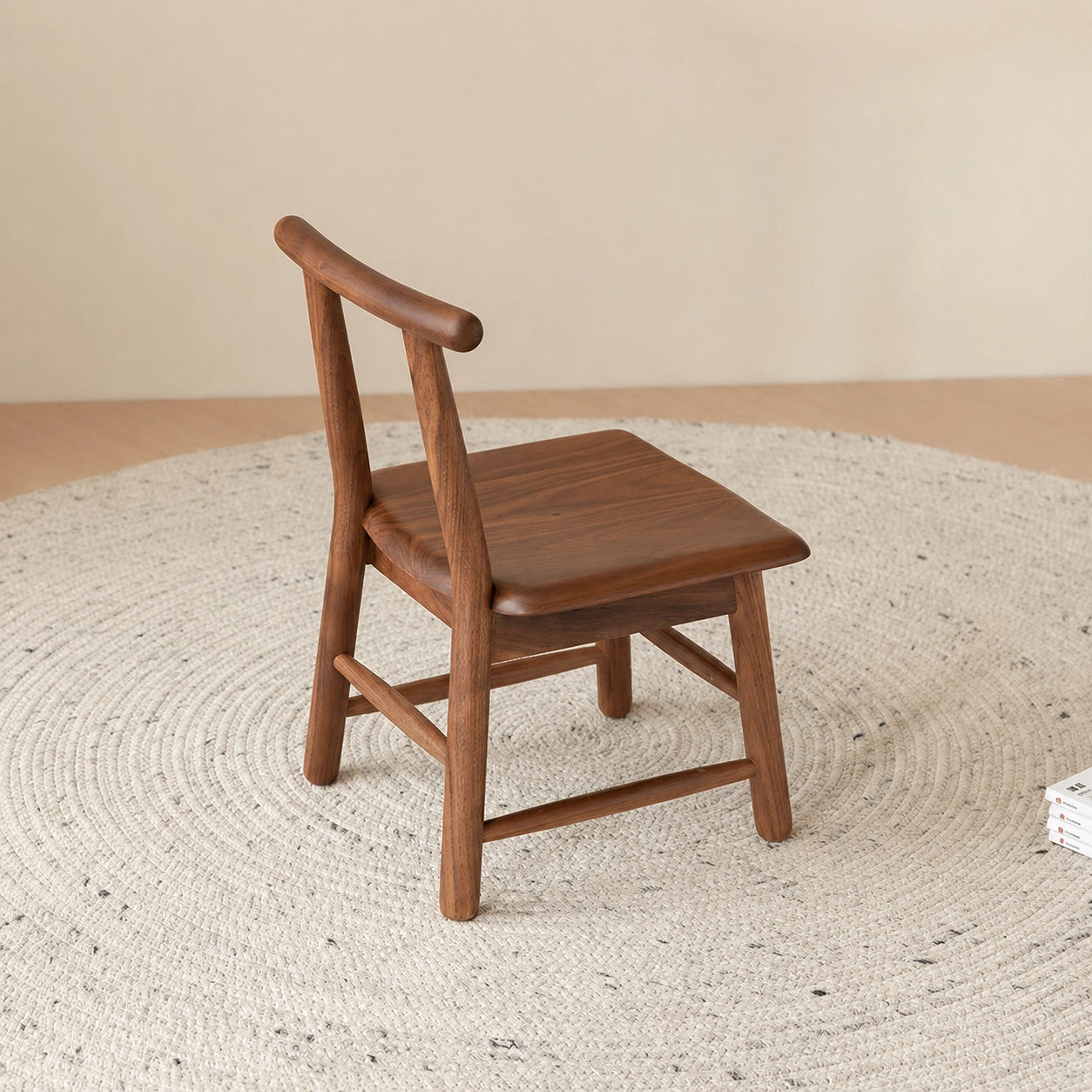 Solid Wood Kids Backrest Chair and Low Stool