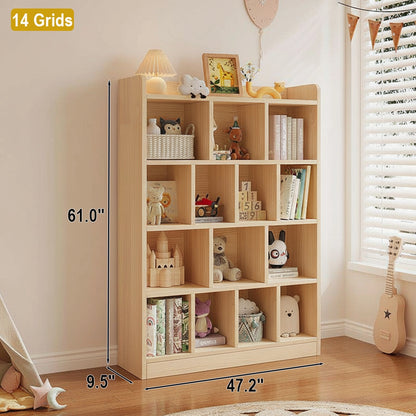 Montessori Kids Storage Cabinet, Solid Pine