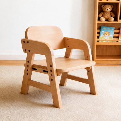 Height Adjustable Toddler Table and Chair Set, Solid Wood