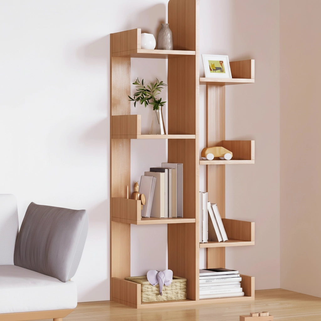 Geometric Tree Bookshelf, Solid Pine