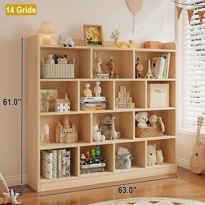 Montessori Kids Storage Cabinet, Solid Pine