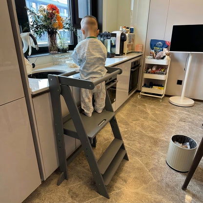 Foldable Montessori Toddler Step Stool, Birch Plywood
