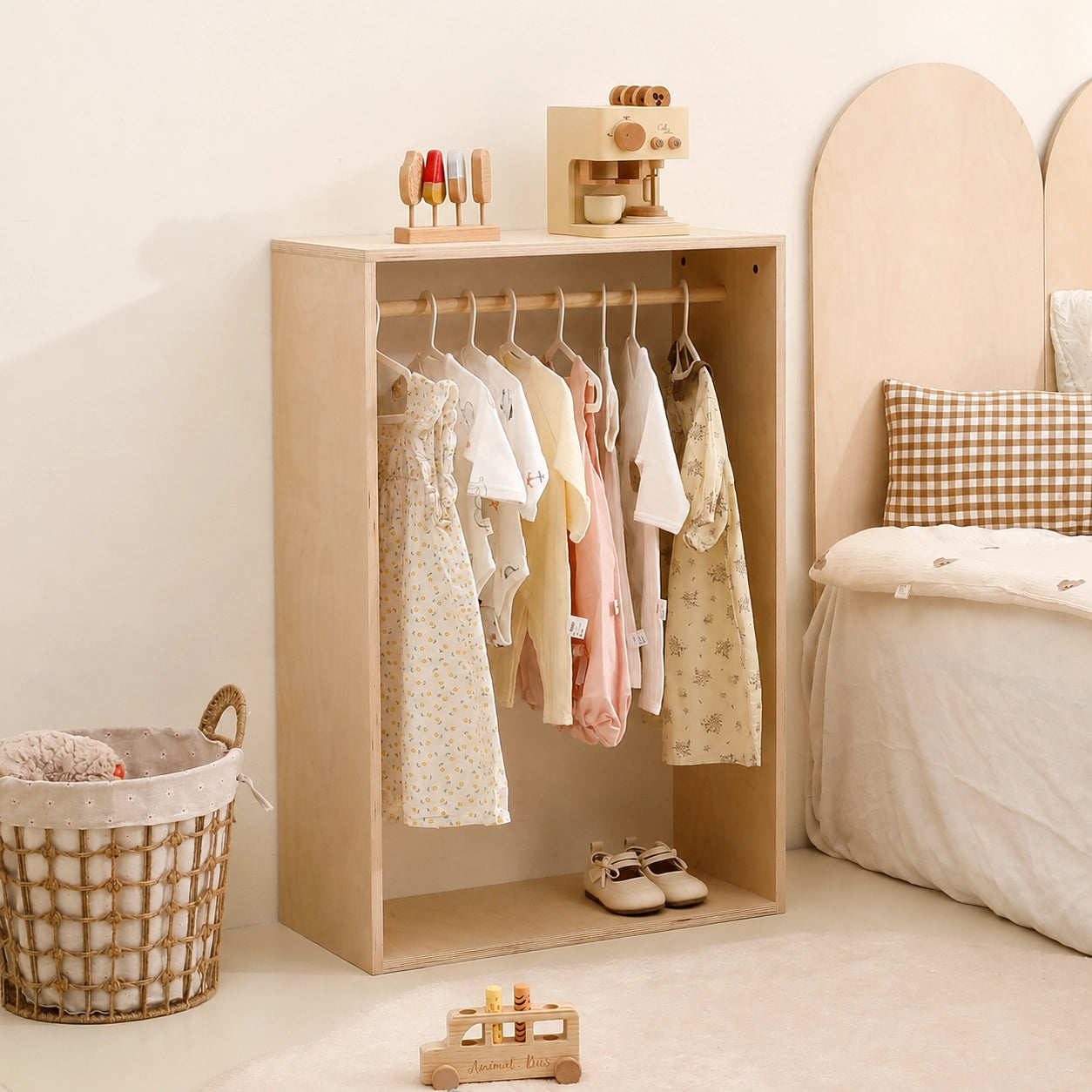 Toddler Clothing Rack & Open Wardrobe, Marine Plywood