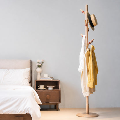 Adjustable Standing Coat Rack for Kids, Solid Maple