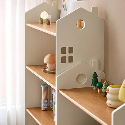 House-Shaped Kids Bookshelf, Solid Rubberwood