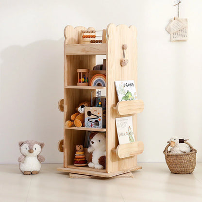 Kids Rotating Bookshelf, Solid Pine