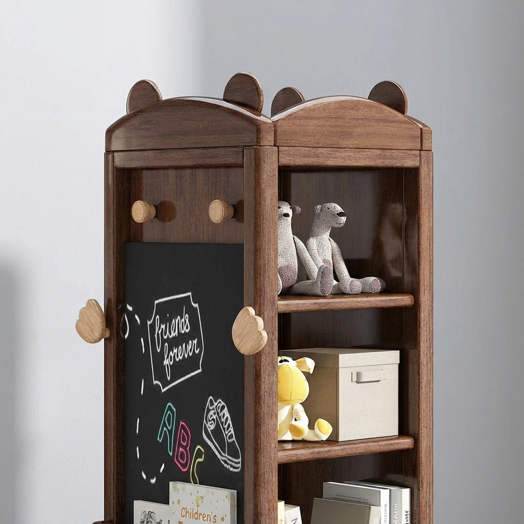 Rotating Solid Walnut Bookshelf