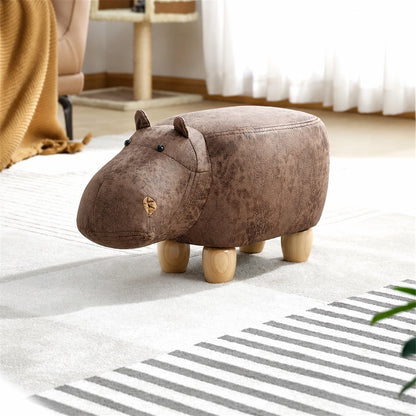 Children's Animal Footstool with Solid Wood Legs