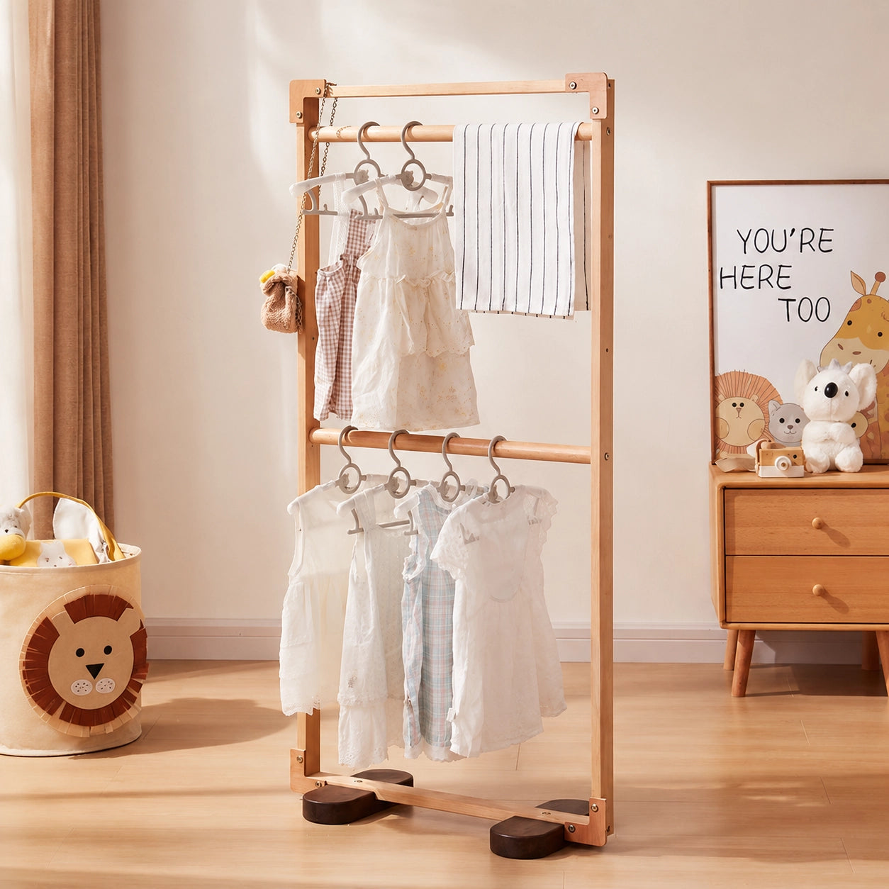 Children’s Clothing Rack, Solid Beech Wood