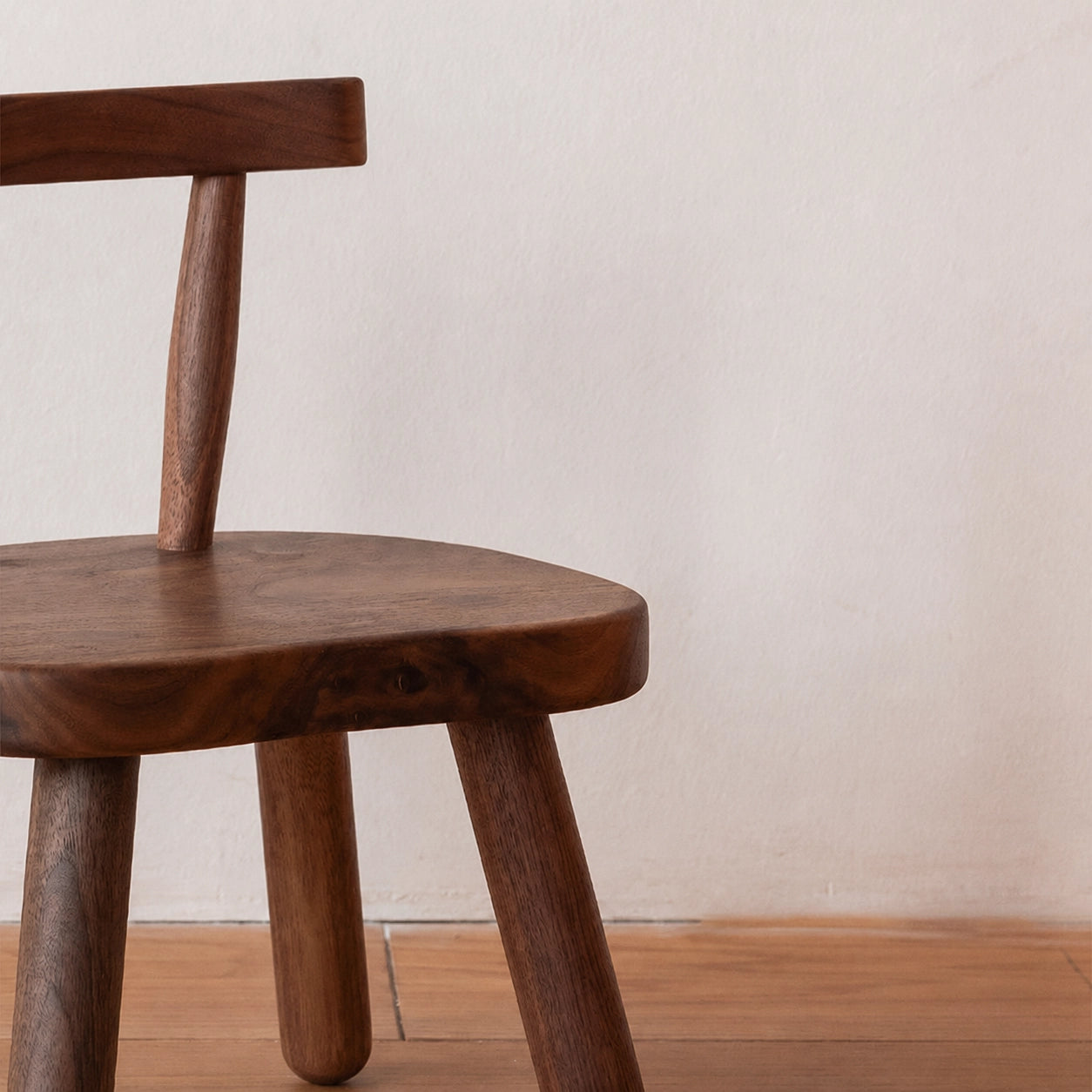 Toddler Chair with Curved Backrest, Solid Wood