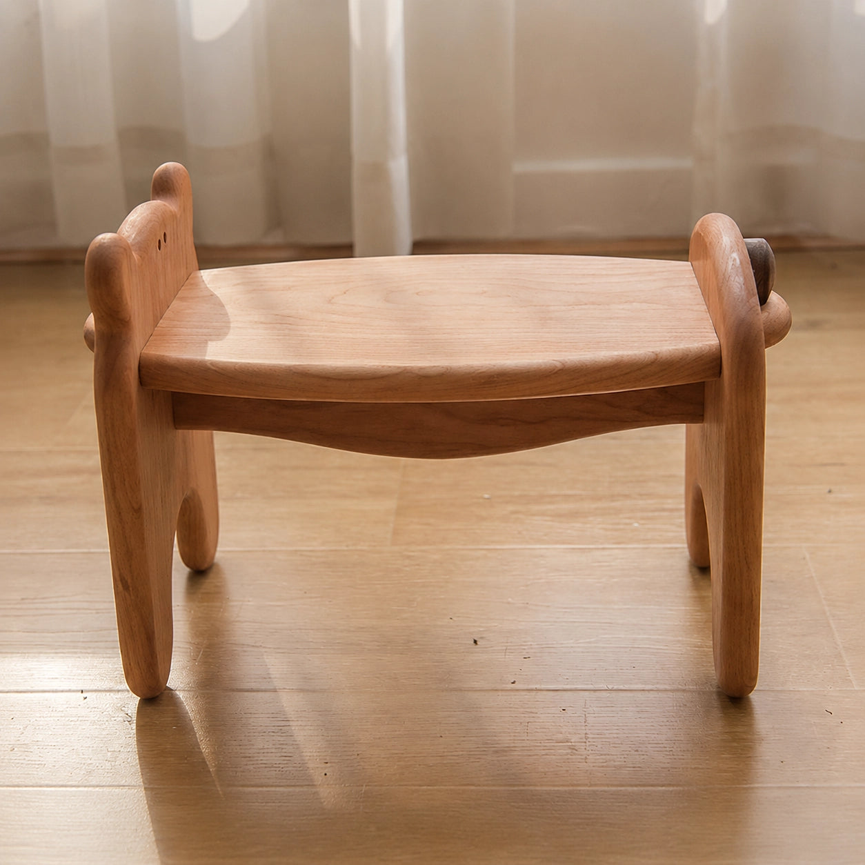 Toddler Assembly Bear Stool, Solid Cherry Wood
