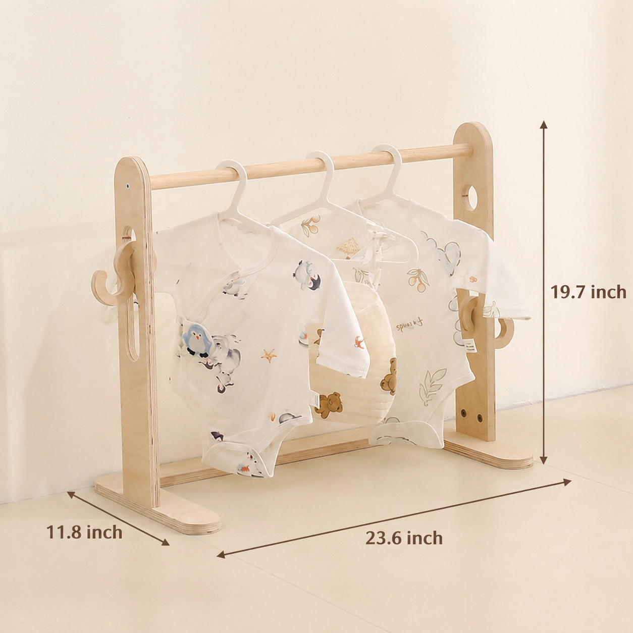 Toddler Clothing Rack & Open Wardrobe, Marine Plywood