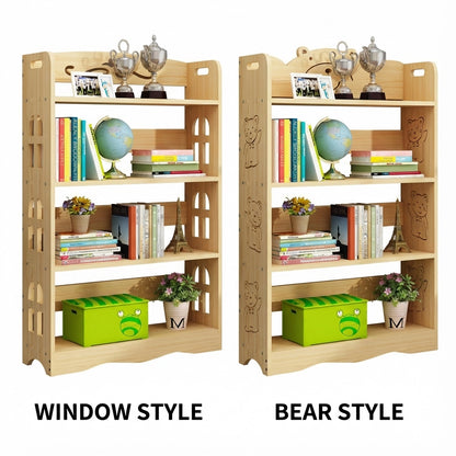 Vertical Kids Bookshelf, Solid Pine