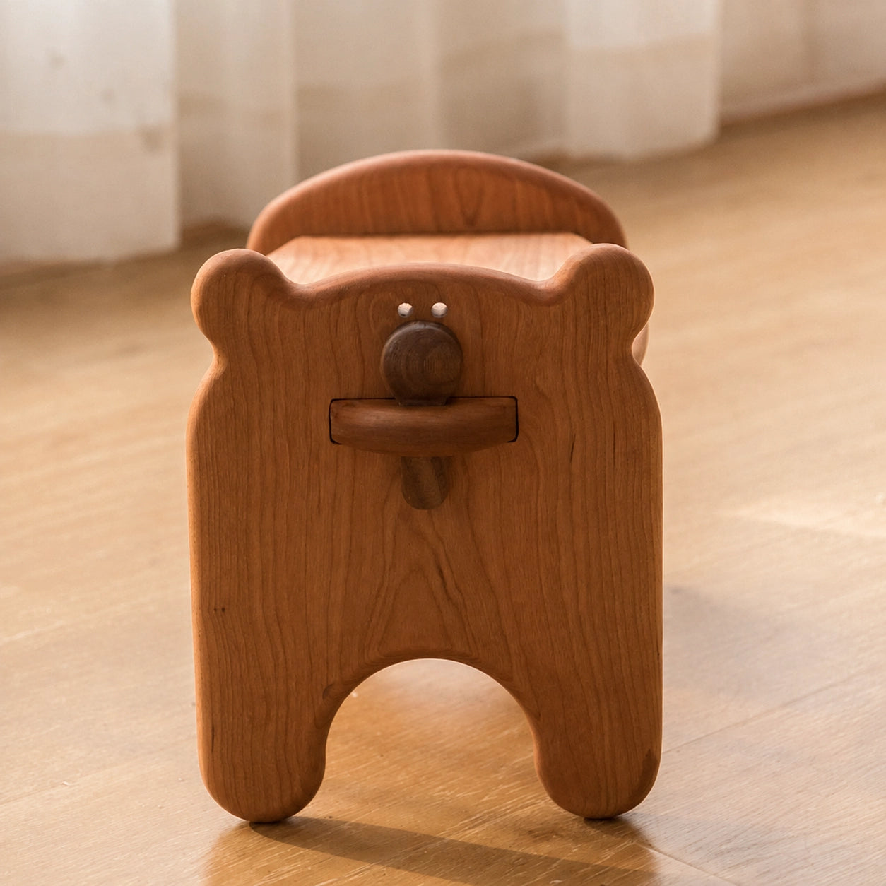 Toddler Assembly Bear Stool, Solid Cherry Wood