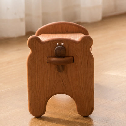 Toddler Assembly Bear Stool, Solid Cherry Wood