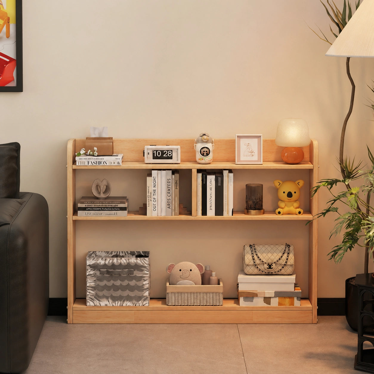 Space-Saving Narrow Bookshelf, Solid Pine