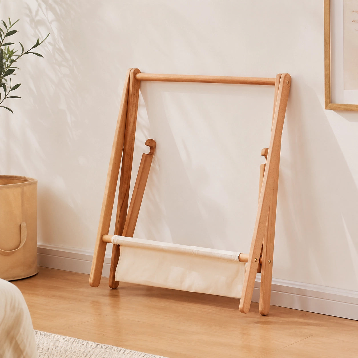 Freestanding Kids Garment Rack, Solid Beech Wood