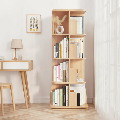 360-Degree Rotating Bookshelf, Solid Pine