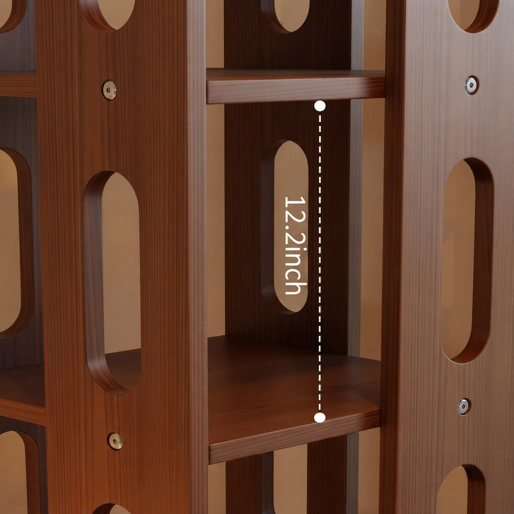 360-Degree Rotating Bookshelf for Kids, Solid Rubber Wood