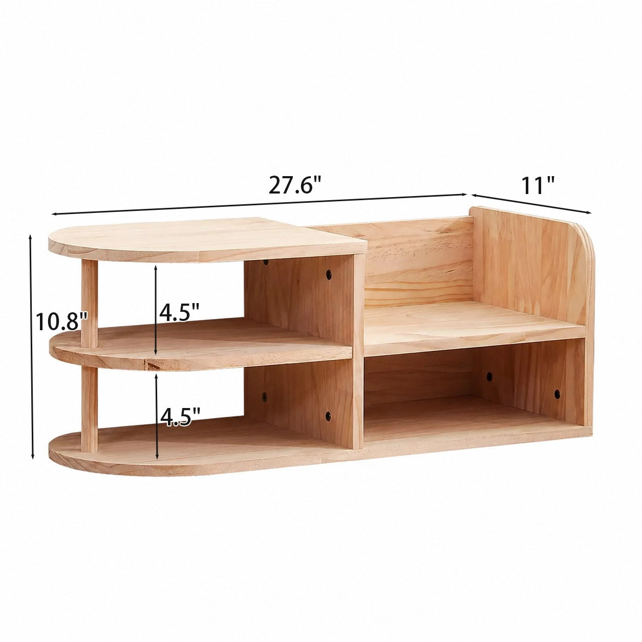 Toddler Shoe Rack Bench, Solid Pine