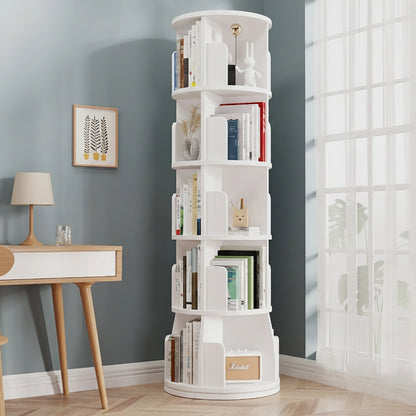 360-Degree Rotating Bookshelf, Solid Pine