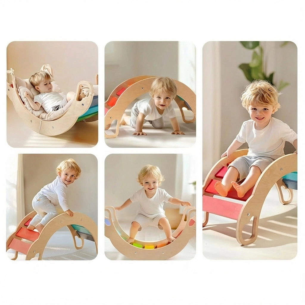 Montessori Climbing Arch and Rocker, Eucalyptus Plywood