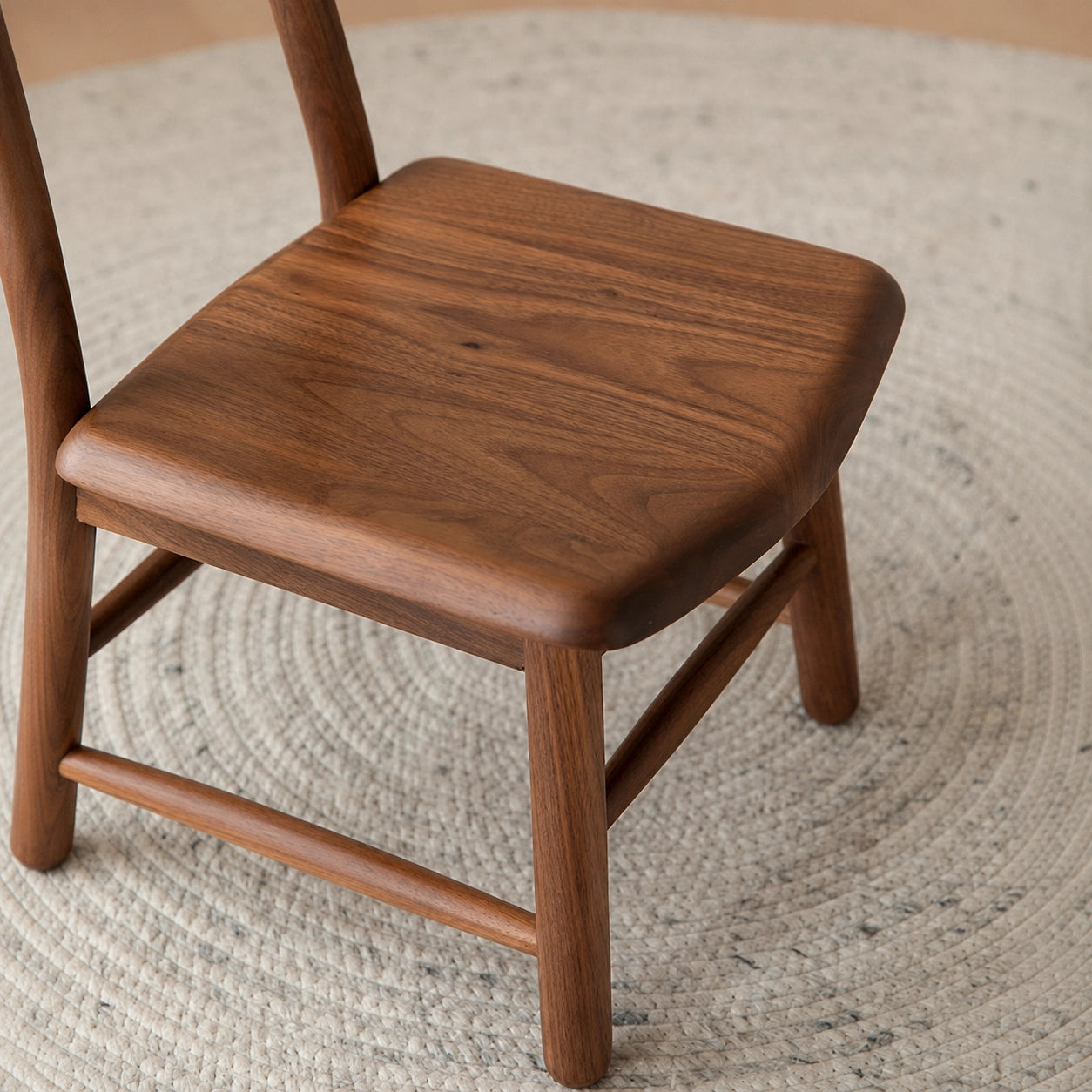 Solid Wood Kids Backrest Chair and Low Stool