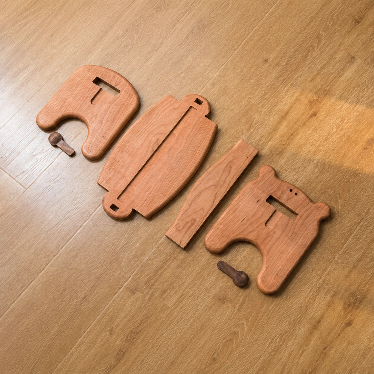 Toddler Assembly Bear Stool, Solid Cherry Wood