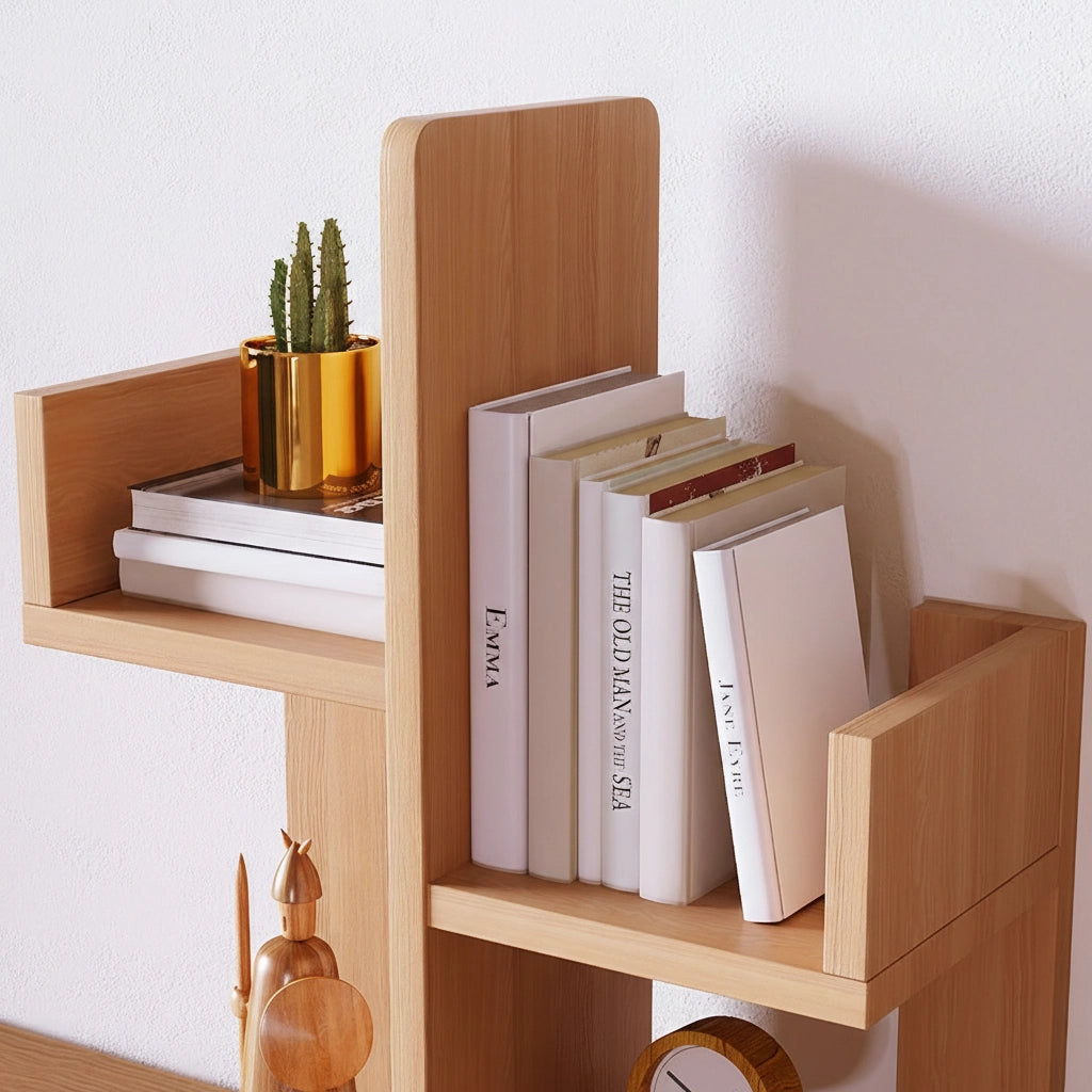 Geometric Tree Bookshelf, Solid Pine