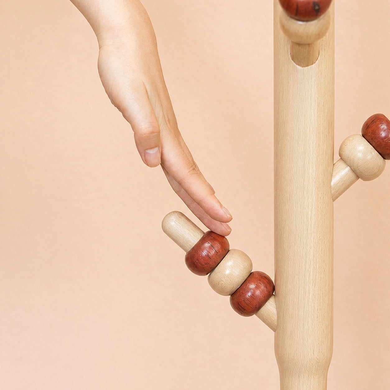 Adjustable Standing Coat Rack for Kids, Solid Maple