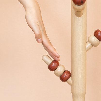 Adjustable Standing Coat Rack for Kids, Solid Maple