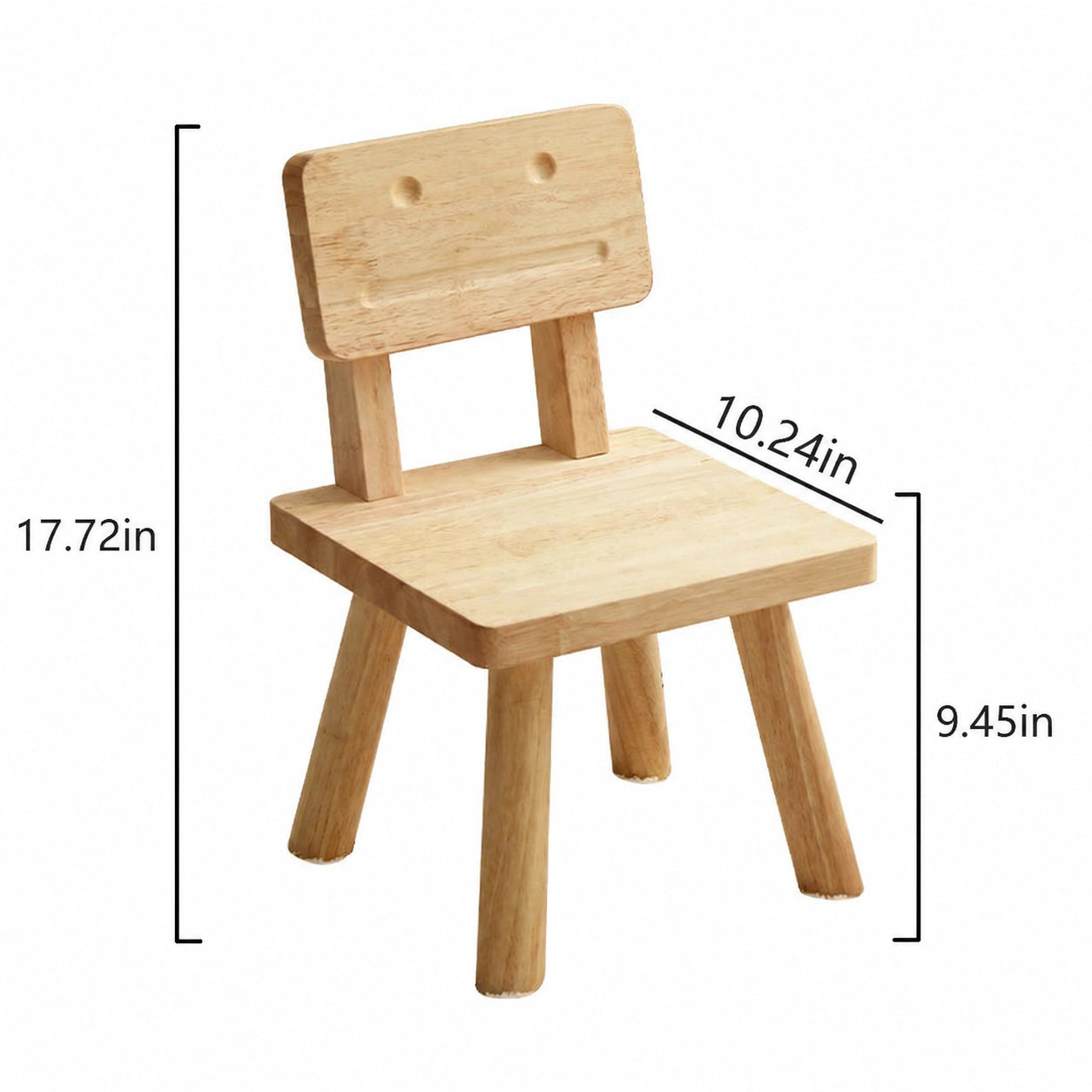Robot Toddler Chair with Adjustable Backrest, Solid Rubber Wood