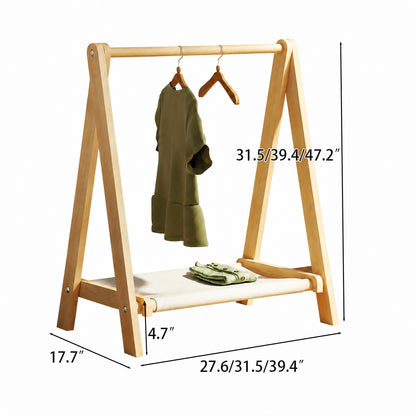 Foldable Kids Garment Rack, Solid Pine