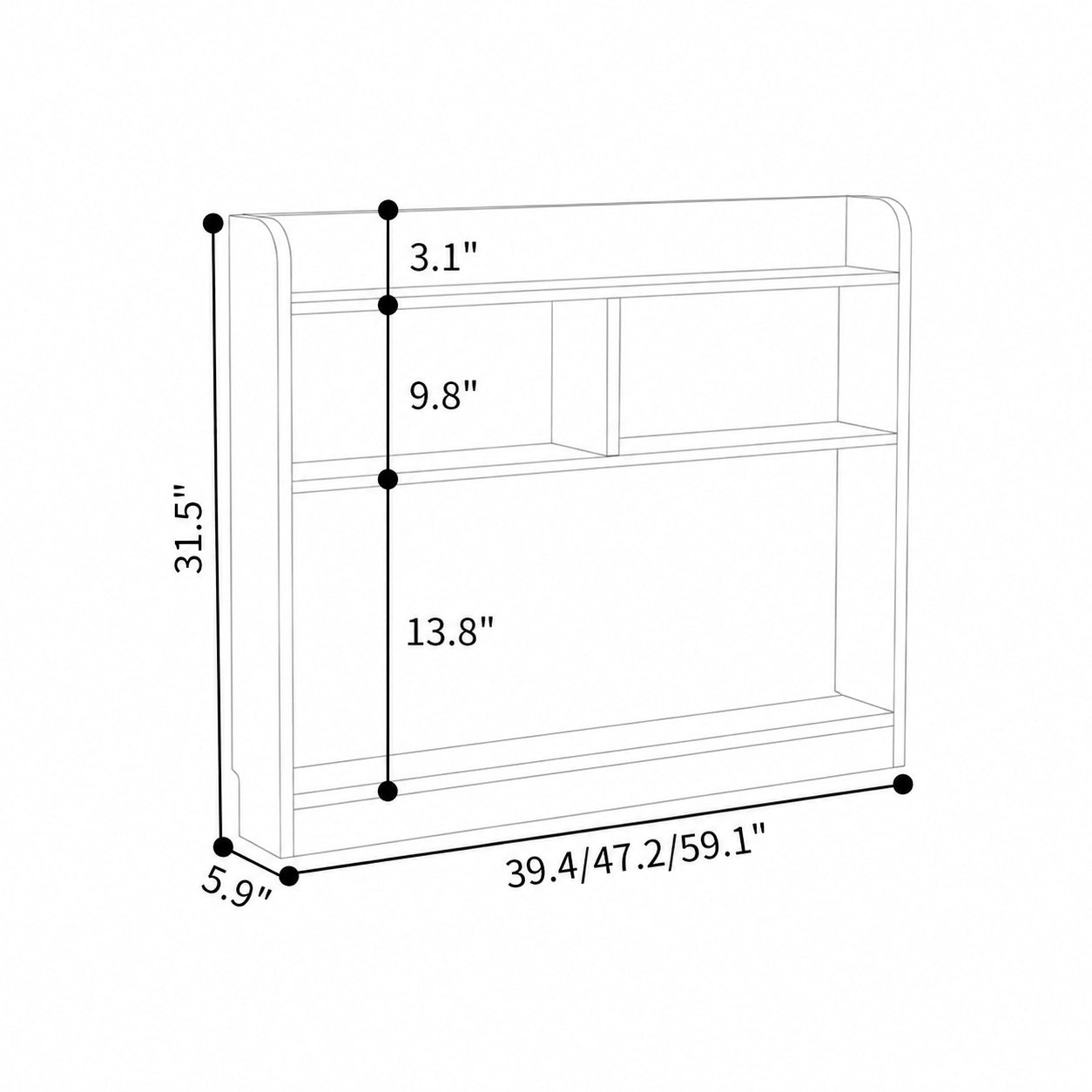 Space-Saving Narrow Bookshelf, Solid Pine