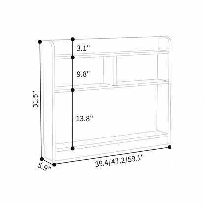 Space-Saving Narrow Bookshelf, Solid Pine