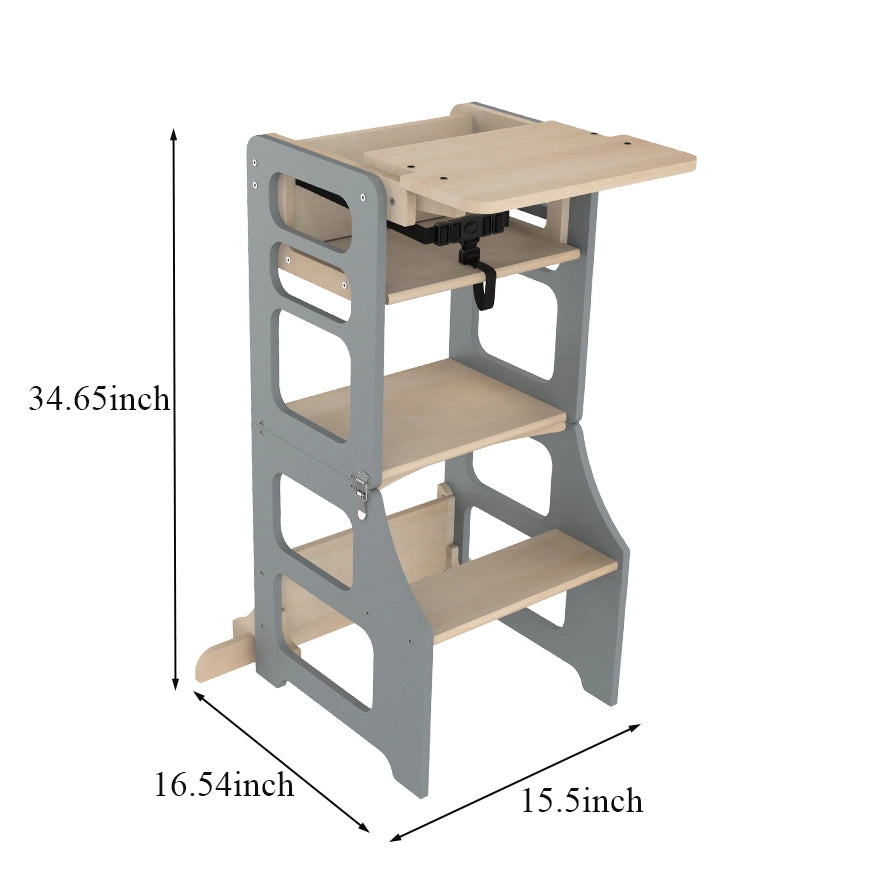 3-in-1 Montessori Toddler Step Stool, Birch Plywood
