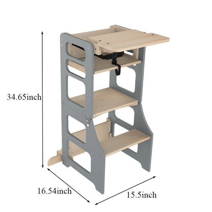 3-in-1 Montessori Toddler Step Stool, Birch Plywood