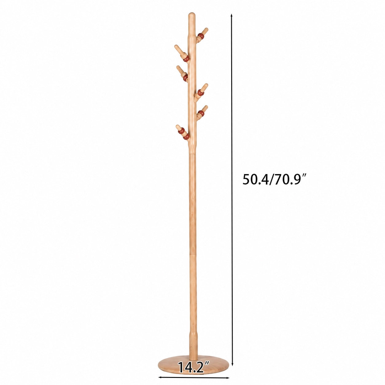 Adjustable Standing Coat Rack for Kids, Solid Maple