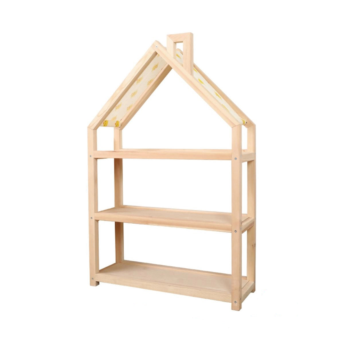 House-Shaped Montessori Toy Shelf, Solid Pine