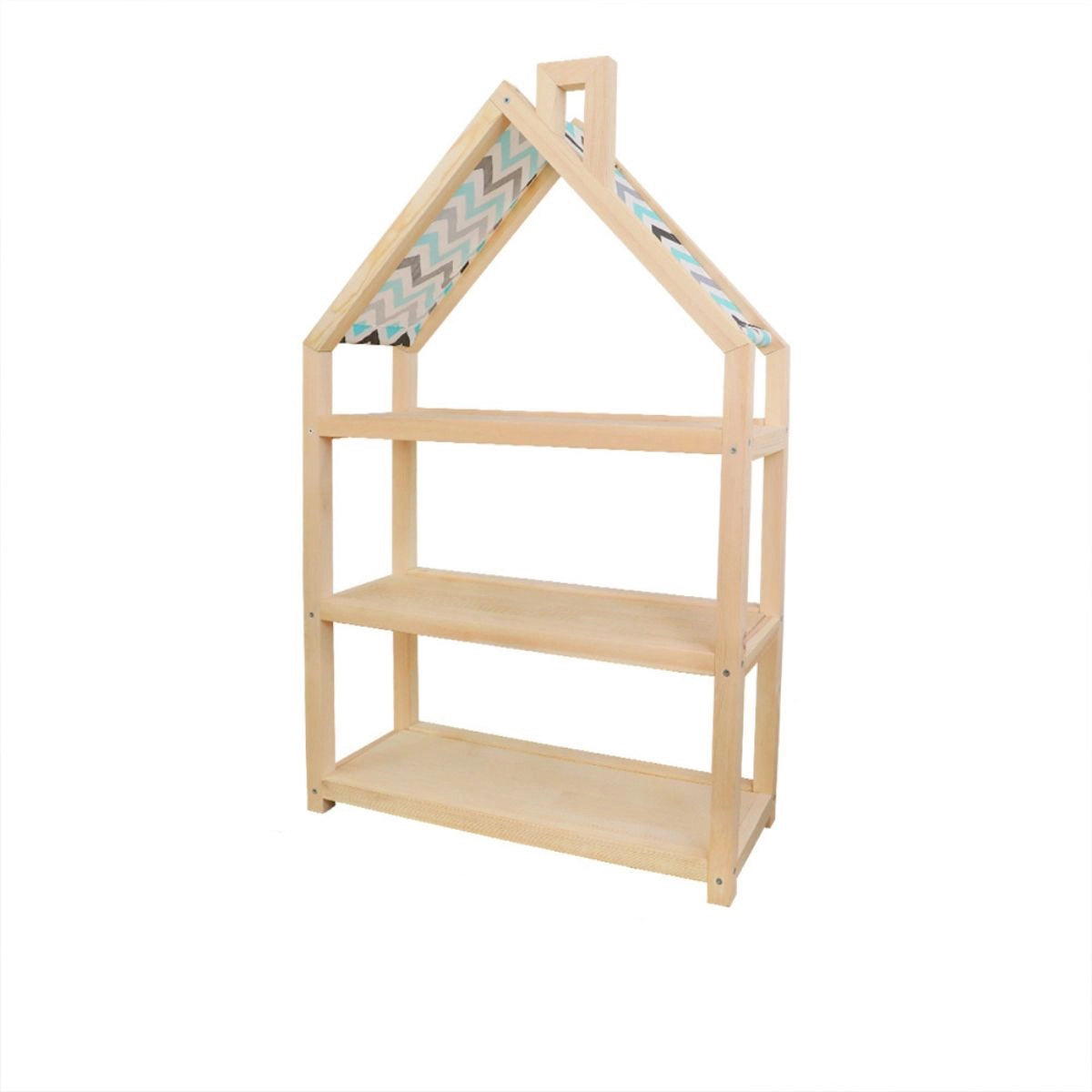 House-Shaped Montessori Toy Shelf, Solid Pine
