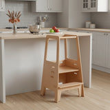 Adjustable Montessori Toddler Standing Stool, Birch Plywood