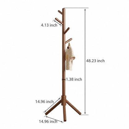 Adjustable Tree Coat Rack for Kids, Solid Wood